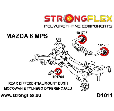 SILENTBLOCK Mazda 6 6 I Mps 02-07 DIFERENCIAL TRASERO STRONGFLEX - CASQUILLO DELANTERO