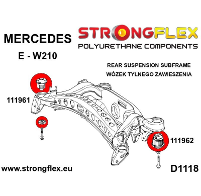 SILENTBLOCK Mercedes E-Class W210 4Matic SUBCHASIS TRASERO STRONGFLEX - CASQUILLO DELANTERO SPORT KIT 2 Unidades