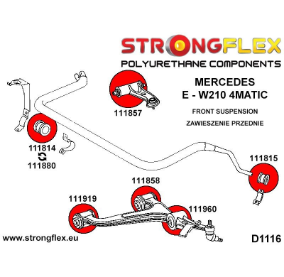 SILENTBLOCK Mercedes E-Class W210 4Matic KIT DE CASQUILLOS DE SUSPENSIÓN STRONGFLEX FULL SPORT