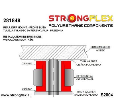 SILENTBLOCK Nissan Skyline R34 97-02 SOPORTE DE DIFERENCIAL TRASERO STRONGFLEX - KIT SPORT DE CASQUILLO DELANTERO 2 Unidades