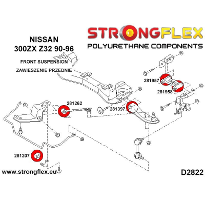 SILENTBLOCK Nissan 300Zx Z32 90-96 Todos modelos KIT DE CASQUILLOS DE SUSPENSIÓN STRONGFLEX FULL