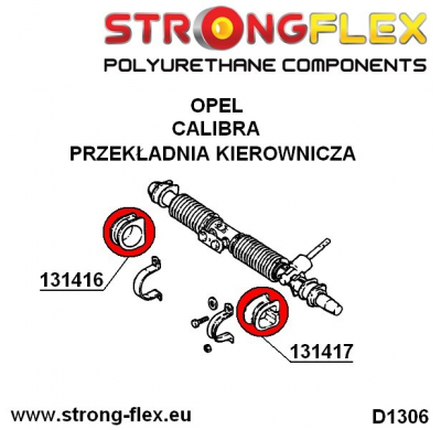 SILENTBLOCK Opel Kadett Kadett E BUJES DE MONTAJE EN CREMALLERA STRONGFLEX STEERING - IZQUIERDO