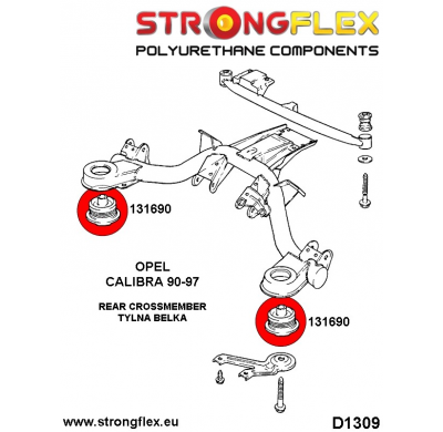 SILENTBLOCK Opel Vectra Vectra A 88-95 CASQUILLO DE VIGA TRASERA STRONGFLEX SPORT KIT 2 Unidades