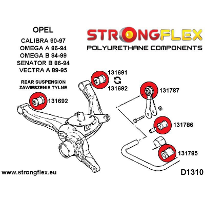 SILENTBLOCK Opel Vectra Vectra A 88-95 KIT DE CASQUILLO BARRA ESTABILIZADORA TRASERA STRONGFLEX SPORT 2 Unidades