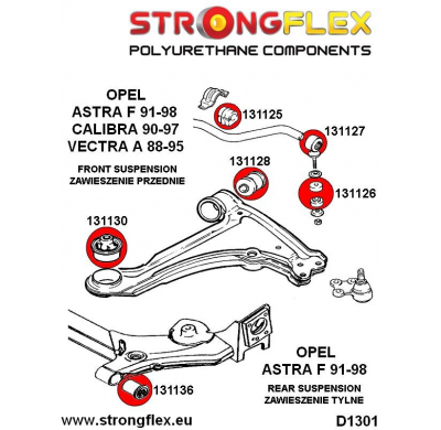 SILENTBLOCK Opel Calibra 90-97 Todos modelos KIT DE CASQUILLOS DE SUSPENSIÓN STRONGFLEX FULL