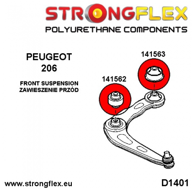 SILENTBLOCK Peugeot 206 Todos modelos KIT BUJE DELANTERO STRONGFLEX BRAZO DELANTERO SPORT 2 Unidades