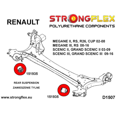 SILENTBLOCK Renault Scenic Scenic Iii 09-16 CASQUILLO DE VIGA TRASERA STRONGFLEX SPORT KIT 2 Unidades