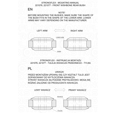 SILENTBLOCK Volkswagen Polo Polo Iii 94-01 6N KIT DE BUJE TRASERO DE HORQUILLA DELANTERA STRONGFLEX 2 Unidades