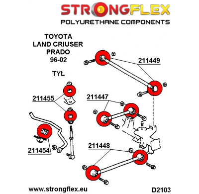 SILENTBLOCK Steve Schaefer Todos modelos Todos modelos KIT DE CASQUILLOS DE BRAZO SUPERIOR TRASERO STRONGFLEX 4 Unidades