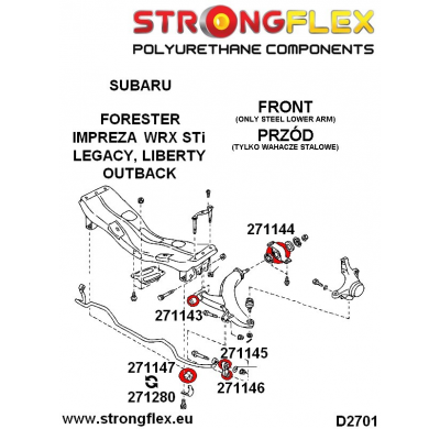 SILENTBLOCK Subaru Legacy/Outback Legacy/Outback Be Bh 98-03 KIT CASQUILLOS ANTIVUELCO STRONGFLEX FRONT SPORT