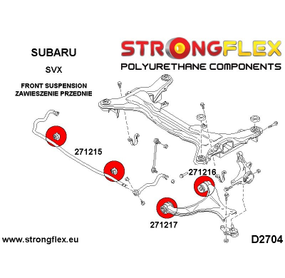 SILENTBLOCK Subaru Svx 91-97 Todos modelos KIT DE BUJE DELANTERO DE HORQUILLA DELANTERA STRONGFLEX SPORT 2 Unidades