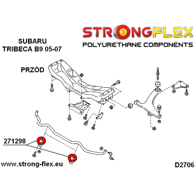 SILENTBLOCK Subaru Tribeca B9 05-07 Todos modelos CASQUILLO BARRA ESTABILIZADORA DELANTERA STRONGFLEX 25MM SPORT KIT 2 Unidades