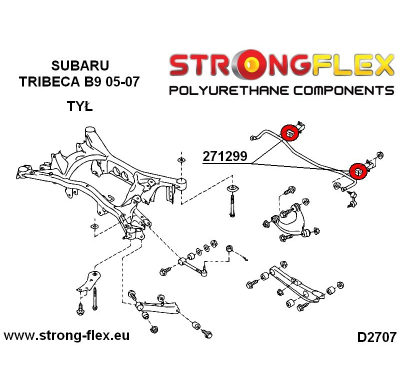 SILENTBLOCK Subaru Tribeca B9 05-07 Todos modelos CASQUILLO BARRA ESTABILIZADORA TRASERA STRONGFLEX 15MM SPORT KIT 2 Unidades