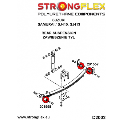 SILENTBLOCK Suzuki Samurai Todos modelos KIT DE BUJES DE GRILLETE FLEXIBLE FUERTE 8 PIEZAS.