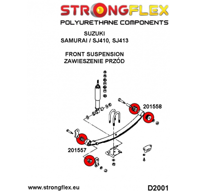 SILENTBLOCK Suzuki Samurai Todos modelos KIT DE BUJES DE RESORTE FLEXIBLE FUERTE 4 PIEZAS.