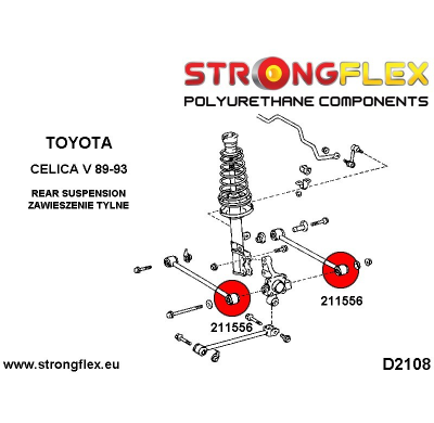 SILENTBLOCK Toyota Celica Celica V 89-93 KIT DE CASQUILLOS DE BRAZO EXTERIOR TRANSVERSAL TRASERO STRONGFLEX 4 Unidades