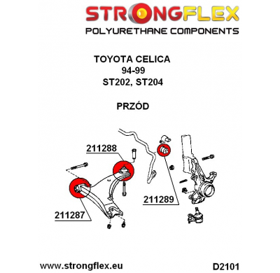 SILENTBLOCK Toyota Celica Celica Vii 99-06 KIT DE BUJE DELANTERO DE HORQUILLA DELANTERA STRONGFLEX 2 Unidades