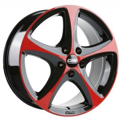 Llanta Cms C12 Individual 8,0x18 Et55 5x108 Red-Black 63.4