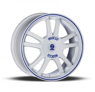 Llanta Sparco Sparco Rally  7,5x17 Et45 108x5 White + Blue Lip - Tuv