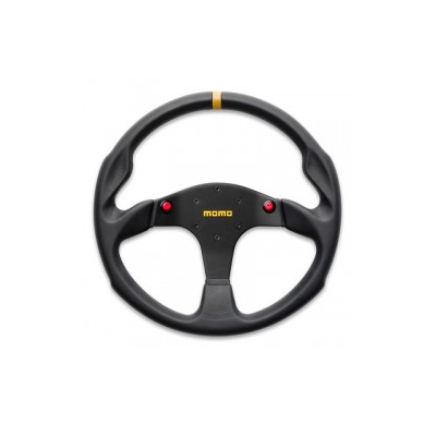 Volante Momo 80 350 Mm Piel Lisa Negra