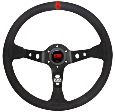 VOLANTE OMP CORSICA ANTE 350MM BRAZOS NEGRO -DETALLE ROJO