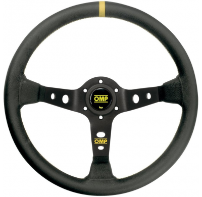 VOLANTE OMP CORSICA PIEL 350MM BRAZOS NEGRO - DETALLE AMARILLO