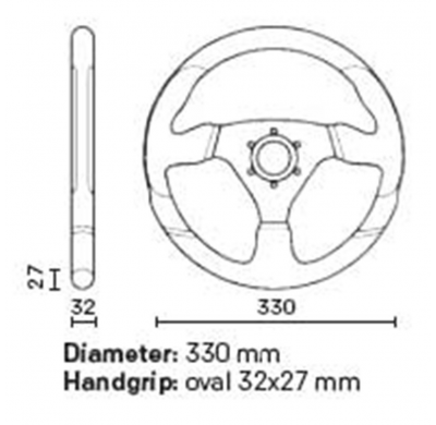 VOLANTE OMP RACING GP POLIURETANO 330MM NEGRO
