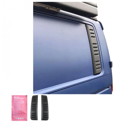 Rejillas de ventilación unidireccionales aptas para Volkswagen Transporter T5.1/T6 2010-2020 (distancia entre ejes corta) - Negr