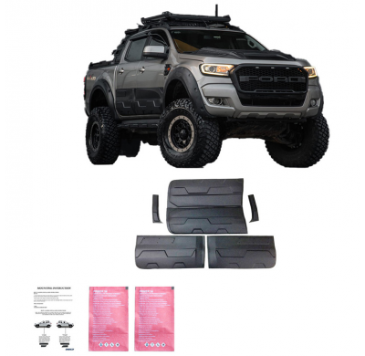 Revestimiento de carrocería Oneway apto para Ford Ranger T6/T7/T8 2012-2022 (Jumbo) - Negro mate