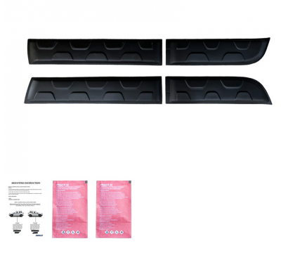 Revestimiento de carrocería unidireccional apto para Dacia Duster I 2010-2017 (todoterreno) (sin marcaje Duster) - Negro mate