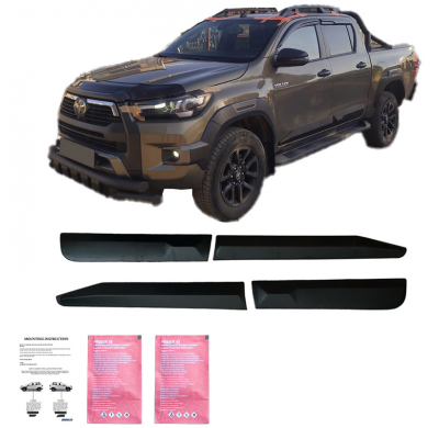 Revestimiento de carrocería unidireccional apto para Toyota Hilux 8.ª generación 2015- - Versión 2 - Negro mate