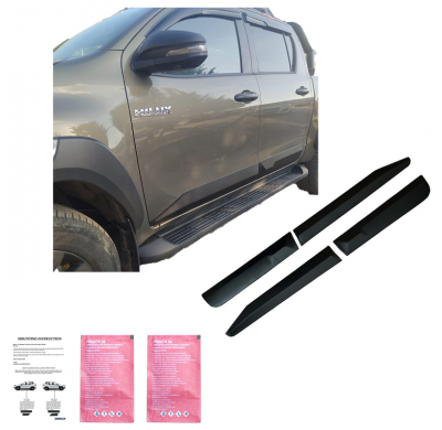 Revestimiento de carrocería unidireccional apto para Toyota Hilux 8.ª generación 2015- - Versión 2 - Negro mate