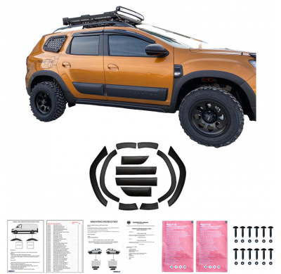 Kit de carrocería completo Oneway compatible con Dacia Duster II 2018-2024 - Negro mate