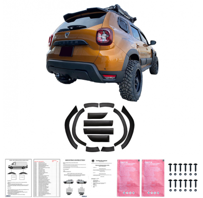 Kit de carrocería completo Oneway compatible con Dacia Duster II 2018-2024 - Negro mate