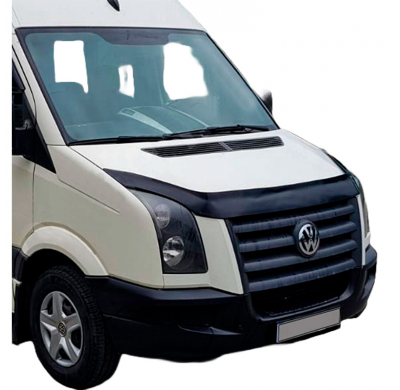 Protector de capó Oneway apto para Volkswagen Crafter MK1 y MK1 Facelift 2006-2016 - Negro brillante