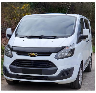 Protector de capó Oneway apto para Ford Transit Custom MK1 2012-2018 - Negro brillante