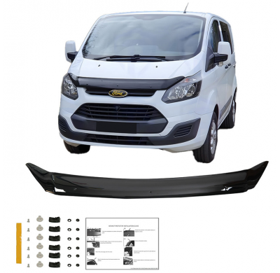 Protector de capó Oneway apto para Ford Transit Custom MK1 2012-2018 - Negro brillante