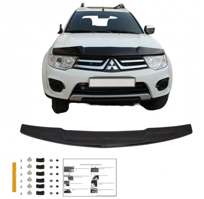 Protector de capó Oneway apto para Mitsubishi L200 Triton 4 2007-2014 - Negro brillante