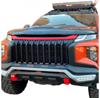 Protector de capó Oneway apto para Mitsubishi L200 Triton 6 2019- - Negro brillante