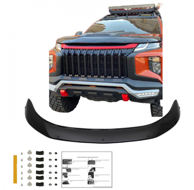 Protector de capó Oneway apto para Mitsubishi L200 Triton 6 2019- - Negro brillante