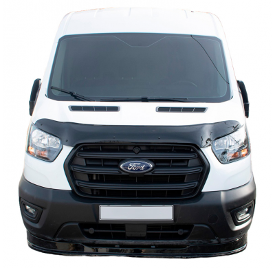 Protector de capó Oneway apto para Ford Transit MK8 Facelift 2019- - Negro brillante
