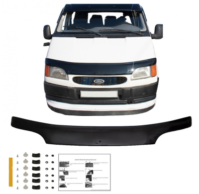 Protector de capó Oneway apto para Ford Transit MK5 1993-2002 - Negro brillante