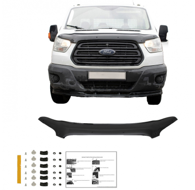 Protector de capó Oneway apto para Ford Transit MK8 2014-2019 - Negro brillante