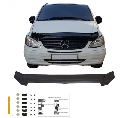Protector de capó Oneway apto para Mercedes Vito W639 2003-2014 - Negro brillante