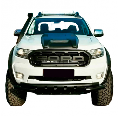 Toma de aire para capó Oneway compatible con Ford Ranger T7/T8 2015-2022 - Negro mate