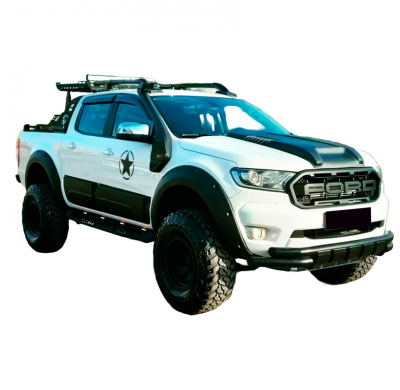 Toma de aire para capó Oneway compatible con Ford Ranger T7/T8 2015-2022 - Negro mate