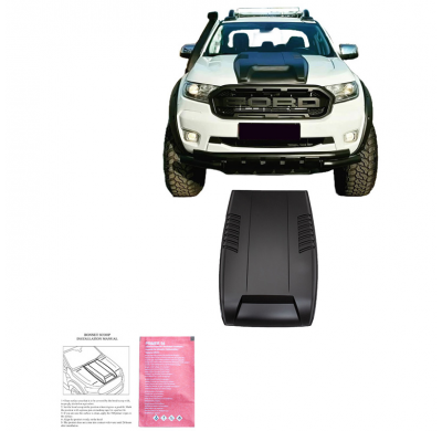 Toma de aire para capó Oneway compatible con Ford Ranger T7/T8 2015-2022 - Negro mate