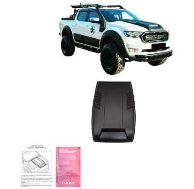 Toma de aire para capó Oneway compatible con Ford Ranger T7/T8 2015-2022 - Negro mate