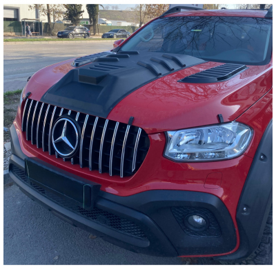 Toma de aire de capó unidireccional compatible con Mercedes Clase X W470 2017- - Negro mate