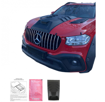 Toma de aire de capó unidireccional compatible con Mercedes Clase X W470 2017- - Negro mate